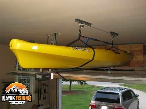 how to carry a kayak on a motorhome ceiling hoist